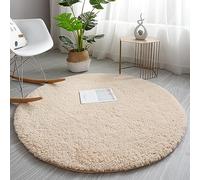 PALVIT Tapis rond à poils longs pour la maison, le salon, la cuisine, la salle à manger - 100 x 100 cm - Avec revers en caoutchouc antidérapant - Lavable en machine