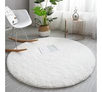 PALVIT Tapis rond à poils longs pour la maison, le salon, la cuisine, la salle à manger - 140 x 140 cm - Avec revers en caoutchouc antidérapant - Lavable en machine