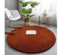 PALVIT Tapis rond moelleux - 120 x 120 cm - Grand tapis pour salon, cuisine, chambre à coucher avec fond antidérapant - Petit tapis doux à poils longs pour entrée, couloir
