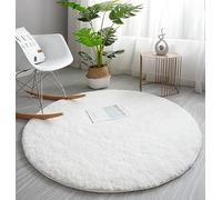 PALVIT Tapis rond moelleux - 200 x 200 cm - Grand tapis pour salon, cuisine, chambre à coucher avec fond antidérapant - Petit tapis doux à poils longs pour entrée, couloir