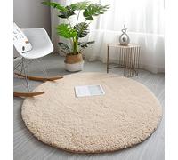 PALVIT Tapis rond moelleux - 200 x 200 cm - Grand tapis pour salon, cuisine, chambre à coucher avec fond antidérapant - Petit tapis doux à poils longs pour entrée, couloir