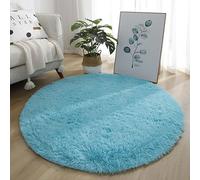 PALVIT Tapis rond moelleux doux antidérapant pour chambre à coucher, salle de bain, salon, cuisine - Lavable en machine - 120 x 120 cm