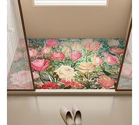 PALVJIE Grand tapis de douche, 60 x 90 cm, anti-moisissure, en luffa en PVC pour salle de bain, baignoire, tapis de sol antidérapant en luffa à l'intérieur, séchage rapide