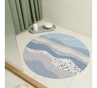 Tapis de douche rond en luffa de 60 cm pour salle de bain à l'intérieur de la douche, antidérapant et anti-moisissure en PVC avec drain, séchage rapide, tapis de douche pour zone humide