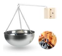 Palwin Bol D'arôme Sauna, 12cm Bol de Sauna Acier Inoxydable, Accessoires de Salle de Sauna, Bol D'huile Essentielle Pour Spa Bol Tasse Huile Essentielle Bol Sauna Accessoires D'ambiance