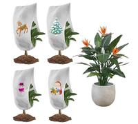 Palwin Lot de 4 Housse Hivernage Plante, 100x 120cm Voile Hivernage Plante Exterieur, Housse de Protection pour Plantes Ajustable avec Cordon de Serrage à Glissière, 80g/㎡ Plantes Voile D'hivernage
