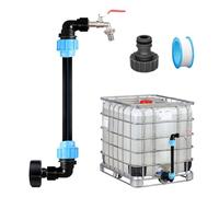 Palwin Robinet Cuve 1000L, Robinet IBC Col de Cygne de Cuve, Adaptateur de Réservoir IBC, 3/4'' Raccord Cuve IBC Robinet Kit, IBC Adaptateur pour Recuperateur D Eau De Pluie