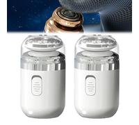 Palyrain Shaver, Capsule Razor, Mini Portable Electric Shaver, Portable Multifunctional Capsule Shave Men's Razor, 2-in-1Beard and Nose Hair Shaver, Electric Mini Shavers for Men (2White)
