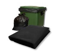 PAM-FOLIE Sacs poubelle 1100 L pour conteneurs à déchets - Lot de 5 - Sacs XXL grands, résistants et épais - 235 cm x 180 cm - 50 µm - Housse de protection - Sacs poubelle noirs - universels