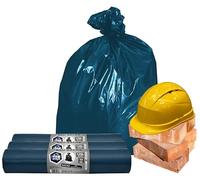 PAM-FOLIE Sacs poubelle 120L - 30 pièces - Set - XXL Grand, Extra Fort, Sacs poubelle épais - 70µm - 70x110cm - Sac bleu - sacs pour déchets de chantier - sacs poubelle pour gravats, Professional