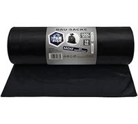 PAM-FOLIE Sacs poubelle 160L - 10 pièces - Bausack Professional, Sacs poubelle épais - 90x110cm - 60µm - Extra Stark - sac poubelle noir - Sacs pour déchets de chantier