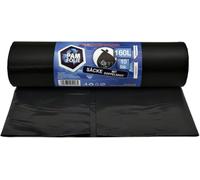 PAM-FOLIE Sacs poubelle 160L - 10 pièces - Sacs poubelle épais, grands, Premium - 90x110cm - 40µm - Sac poubelle noir - Sacs pour déchets de chantier - Sacs pour déchets de chantier
