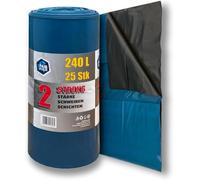PAM-FOLIE Sacs poubelle 240L - 25 pièces - grands sacs épais - 100x125cm - double épaisseur - noirs, bleus Sacs - pour déchets de chantier