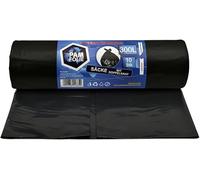 PAM-FOLIE Sacs poubelle 300L - 10 pièces - XXL Grands Sacs poubelle pour déchets de chantier, Premium - 120x140cm - 45µm - Sac poubelle noir - Sacs pour polystyrène expansé
