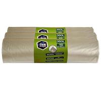 PAM-FOLIE Sacs poubelle 360 L - 30 pièces - lot - Sacs XXL grands, résistants et épais - 120 x 150 cm - 35 µm - universels transparents - Sacs pour déchets de chantier, polystyrène