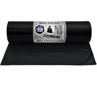 PAM-FOLIE Sacs Poubelle 60L - 20 Pièces - Bausäcke Professional - Extra Épais - 60x70cm - 70µm - Noirs Résistants - Pour Déchets de Chantier