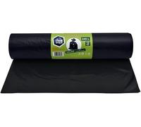 PAM-FOLIE Sacs poubelle universels 240L - 10 pièces - XXL Sacs poubelle grands, forts et épais, Basic - 120x130cm - 35µm - Sac poubelle noir - Sacs idéaux pour les conteneurs de 240 litres