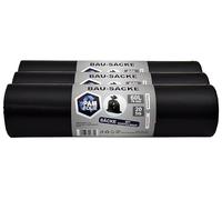 PAM-FOLIE Sacs Poubelles 60L - 60 Pièces - Set de Sacs de Chantier Professionnels Extra Épais - 60x70cm - 70µm - Noirs Résistants - Pour Déchets de Chantier