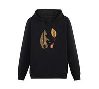 Pamanduo Bear Rabbit Leaf Hoodies Pullover Long Sleeve Sweatshirts Black M