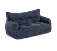Pamapic Pouf pour Adulte avec Rembourrage, Double Fauteuil de Salon avec poignée Portable, Ergonomique, Moderne, pour Salon, Chambre à Coucher, Salle de Jeux, Bleu