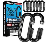 PAMAZY Lot de 8 maillons rapides de 5,8 cm, haute résistance, anti-rouille, connecteur de chaîne robuste, mousqueton pour connexion de chaîne, porte-clés, camping, sac à dos, laisse pour animal