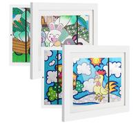 Pameil 2pcs Cadre Dessins Enfant, A4 Ouverture Frontale pour Stockage D'art Enfant, Capacité 100 Œuvres D'art, Convient aux Écoles et au Stockage d'œuvres d'art