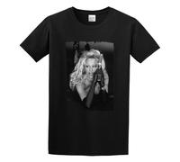 Pamela Anderson B : Celebrity Star One in The City Unisex 100% Cotton Short-Sleeve T-Shirts Black XXXL