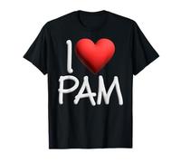 Pamela Cœur Personnalisable avec Inscription « I Love Pam » T-Shirt