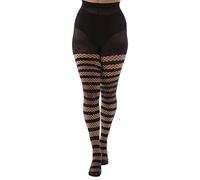 Pamela Mann Collants Opaques à Rayures Résille Bonneterie Grunge Punk Retro, Noir, 36-42
