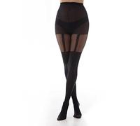 Pamela Mann Stripe Collants Porte-Jarretelles Gothique Bonneterie Grunge Punk Rétro Vintage, Noir, 44-46