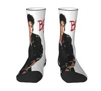 Pameladonse Michael King Jackson Chaussettes | Chaussettes de couleur contrastée Hip Hop | Chaussettes de style rock Adaptées au port quotidien et au sport | Cadeau pour les mélomanes