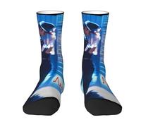 Pameladonse Michael King Jackson Chaussettes | Chaussettes de couleur contrastée Hip Hop | Chaussettes de style rock Adaptées au port quotidien et au sport | Cadeau pour les mélomanes