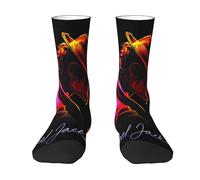 Pameladonse Michael King Jackson Chaussettes | Chaussettes de couleur contrastée Hip Hop | Chaussettes de style rock Adaptées au port quotidien et au sport | Cadeau pour les mélomanes