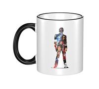 Pameladonse Michael King Jackson Mugs sur le thème du chanteur de rock - Design Hip Hop, adapté au café, au thé, aux boissons chaudes, mug en céramique personnalisé pour les fans