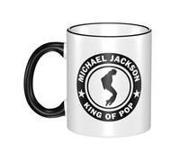 Pameladonse Michael King Jackson Mugs sur le thème du chanteur de rock - Design Hip Hop, adapté au café, au thé, aux boissons chaudes, mug en céramique personnalisé pour les fans