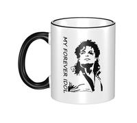 Pameladonse Michael King Jackson Mugs sur le thème du chanteur de rock - Design Hip Hop, adapté au café, au thé, aux boissons chaudes, mug en céramique personnalisé pour les fans
