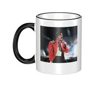 Pameladonse Michael King Jackson Mugs sur le thème du chanteur de rock - Design Hip Hop, adapté au café, au thé, aux boissons chaudes, mug en céramique personnalisé pour les fans
