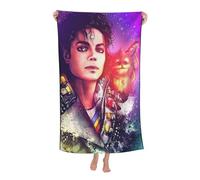 Pameladonse Michael King Jackson Serviette De Plage King of Pop Serviette De Plage Serviette De Bain en Microfibre Serviette De Piscine à Séchage Rapide Serviettes De Bain Voyage Camping 80x130cm