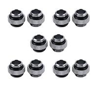 PAMENET Lot de 10 mini adaptateurs G1/4 avec filetage externe mâle vers mâle pour refroidissement à eau - Argent