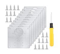 PAMENET Lot de 10 plaques de réparation de charnières d'armoire - Kit de réparation de charnière d'armoire pour porte d'armoire