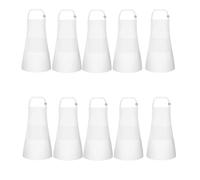 PAMENET Lot de 10 tabliers réglables pour enfants avec 2 poches - Tablier de chef pour la cuisine, la pâtisserie, la peinture - Blanc