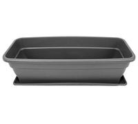 PAMEX EVA Pot de Fleurs en Plastique avec Soucoupe 50 cm Gris