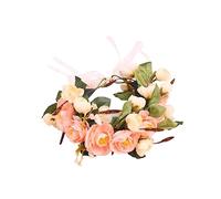 PAMINGONO 1 Pc coiffe de fleurs pour la mariée accessoires de cheveux de demoiselle d'honneur accessoires pour cheveux fleuris coiffe de mariée mascarade hair charms bandeau de mariée Beige