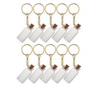 PAMINGONO 10 Pièces Mini Bocaux en Verre Transparent de 5 ML avec Bouchon de Liège et Anneau Métallique, pour Bricolage, Décoration et Présents Personnalisés