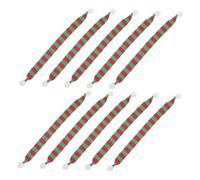 PAMINGONO 10 Pièces Mini Knit Scarves for Snowman and Bear Dolls Holiday Decoration Accessories with and Pom-poms Versatile Mini Scarves for DIY Crafts