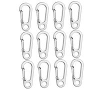 PAMINGONO 12 pièces Mini D Shaped Belt Key Holders Keyring Clips for Men Women Heavy Duty Tool Key Ring with Enlarged Opening Smooth Edges and Corrosion Resistant Practical Clip Design for