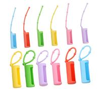 PAMINGONO 12Pcs Housse De Protection en Silicone pour Flacons De Parfum De 10ML Étui De Protection pour Bouteilles avec Support Pratique Couleurs Variées