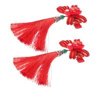 PAMINGONO 1paire Barrettes Chinoises à Frange Avec Pompons Accessoires Traditionnels Pour Cheveux Pour Nouvel An Et Festivals