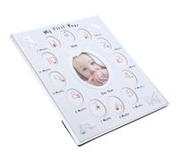 PAMINGONO 1pièce Cadre Photo Garçon Fille Mois Blanc pour Souvenirs de Croissance Support Photo Créatif pour Garçon Fille Décoration Anniversaire Naissance Cadeau Famille Rack Images
