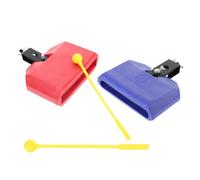 PAMINGONO 2 ensembles Accessoires pour Batterie avec Bloc Percussion Support de Montage Mallets Légers et Portables Ensemble Bleu et Rouge pour Instrument Musique Garçon Fille